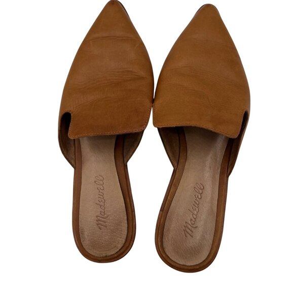 Madewell Brown Leather Pointed-Toe Mules Size 8.5 - Picture 3 of 7